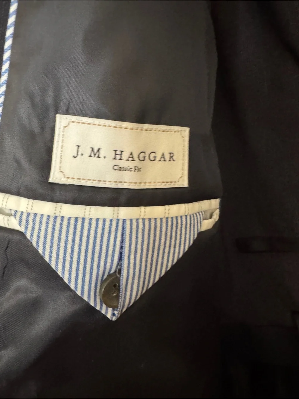 Haggar Men's Dark Navy Two-Button Suit